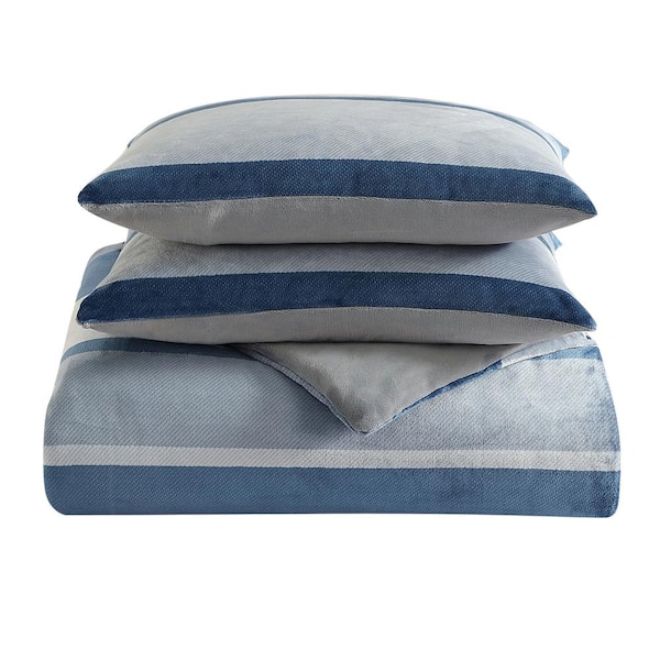 Nautica - Twin Comforter Set, Cotton Reversible Bedding with Matching Sham  & Bonus Decorative Pillows, Casual Home Decor (Highline Navy, Twin)