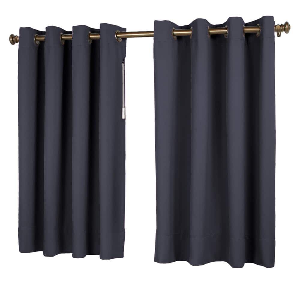 Blue Blackout Grommet Polyester Kids Curtain Panel