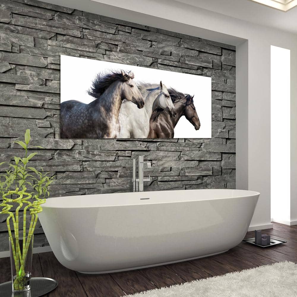 Trilogy 1 Frameless Free Floating Tempered Glass Horse Wall Art