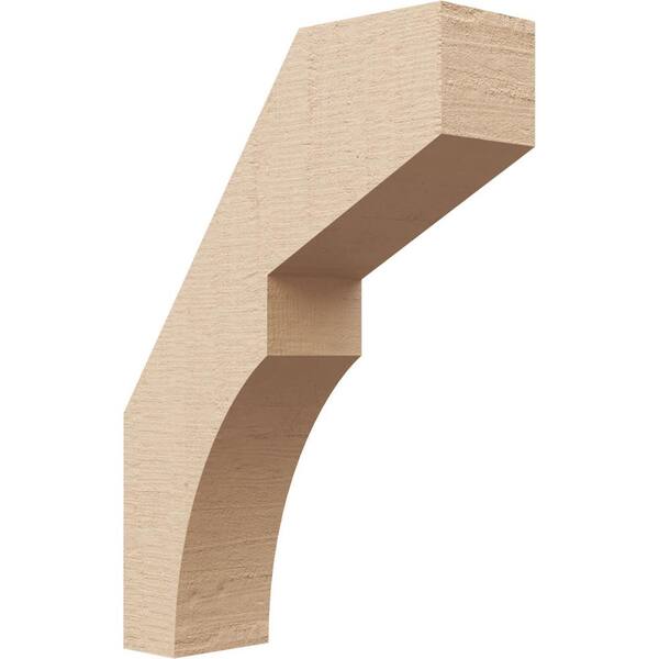Ekena Millwork 3 in. x 14 in. x 10 in. Monterey Rough Cedar Woodgrain Timberthane Polyurethane Knee Brace, Primed