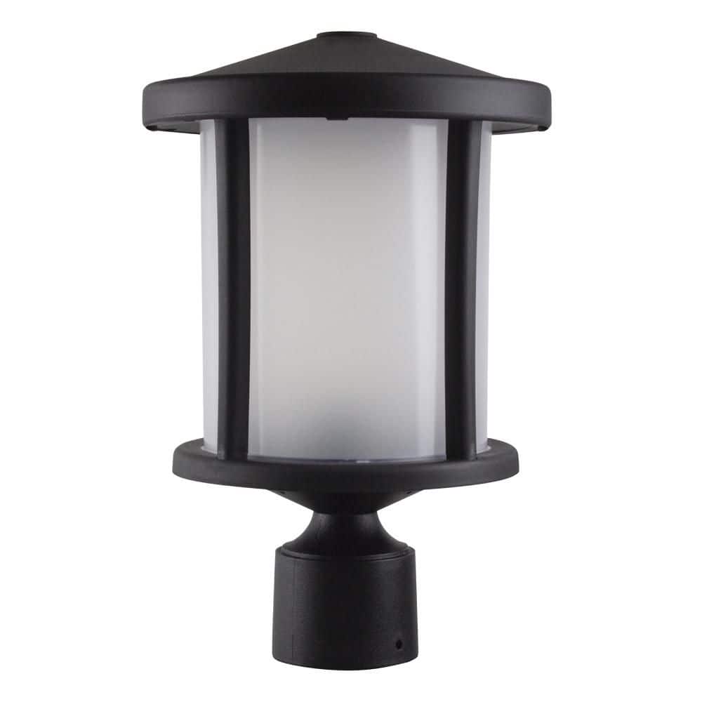 Artisan Round 1-Light Black Hardwired Outdoor Weather Resistant Plastic Post Light with Frosted Diffuser 4000K LED price history on PriceWatchPro