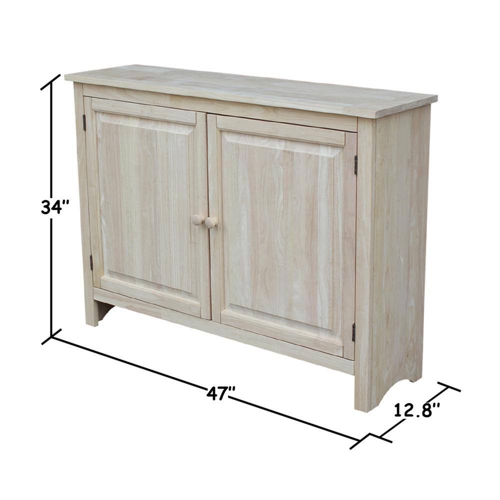 Light Brown Coastal Adjustable Shelving Buffet Sideboard