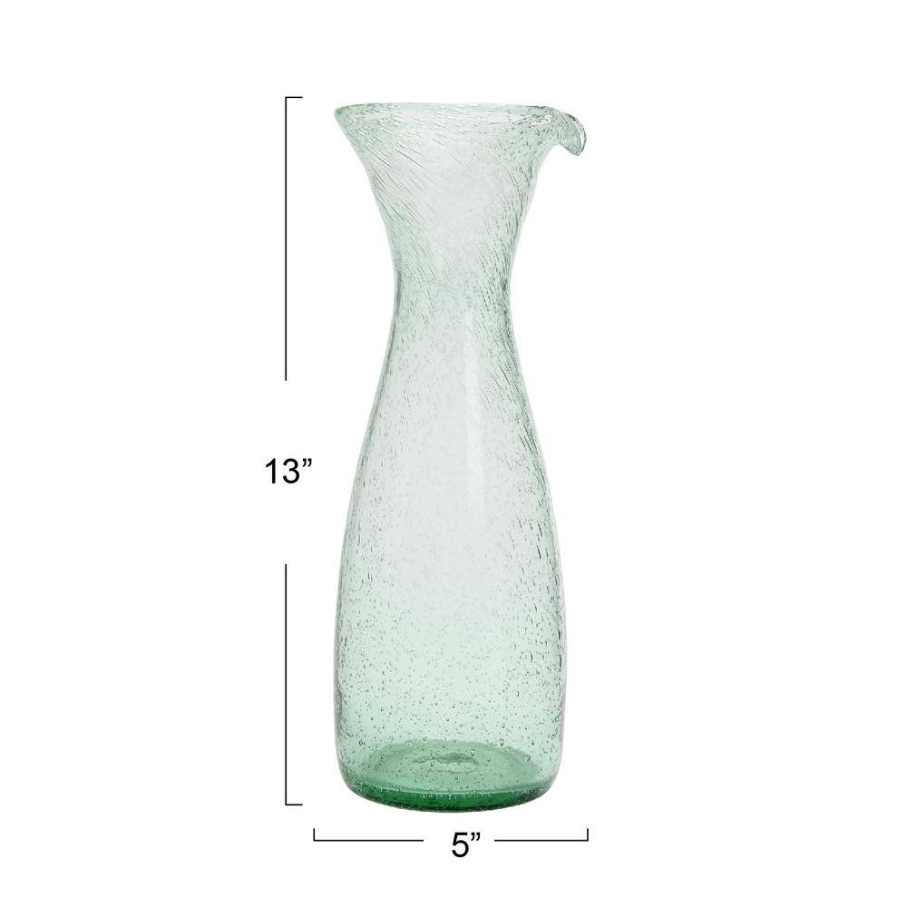 Clear Sculptural Bubble Glass Decanter, 12.5 Inches Tall