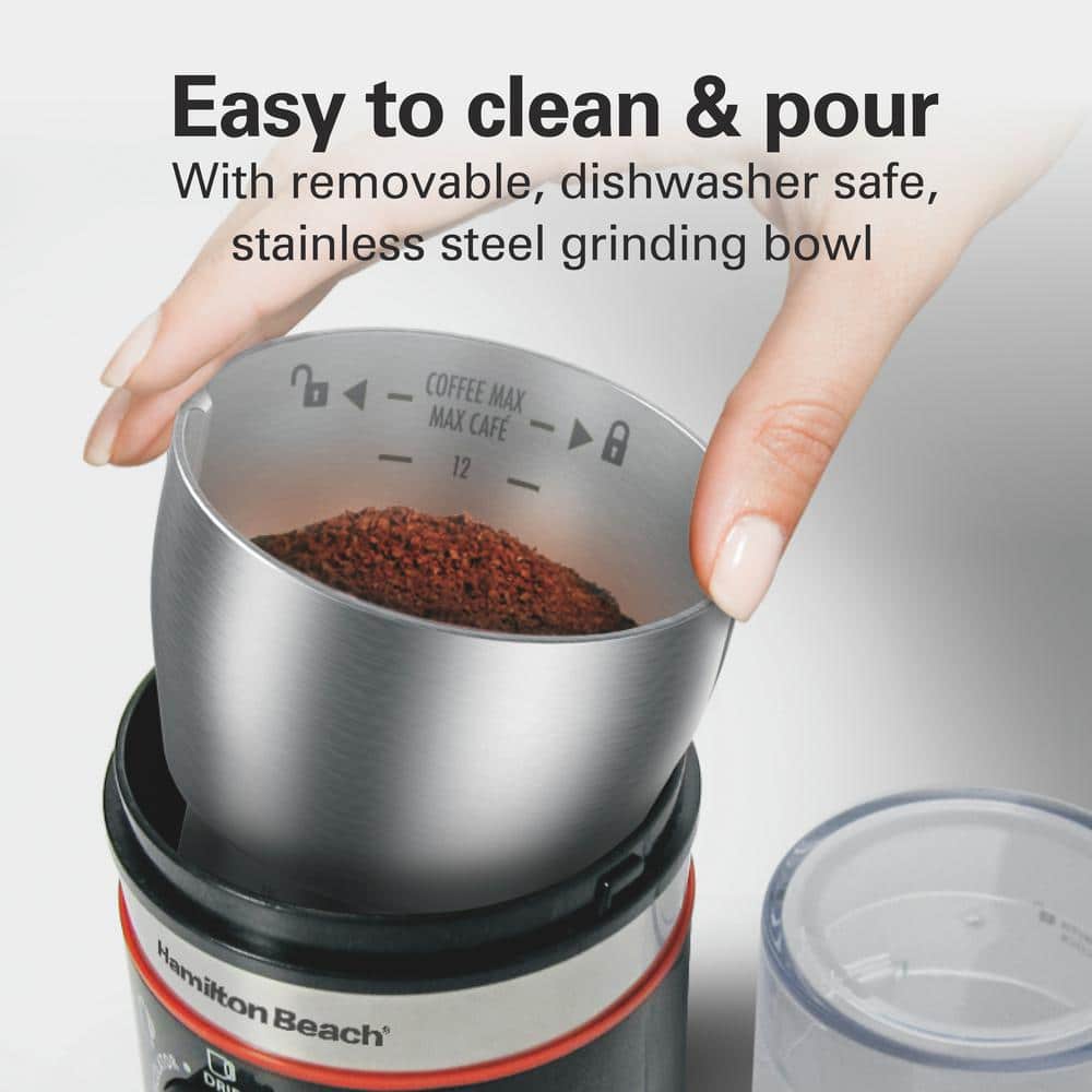 Hamilton Beach Gray Electric Coffee Grinder with Adjustable Grind