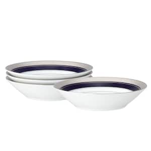 Crestwood Cobalt Platinum 5.5 in., 4 fl. oz. (White) Porcelain Fruit Bowls, (Set of 4)