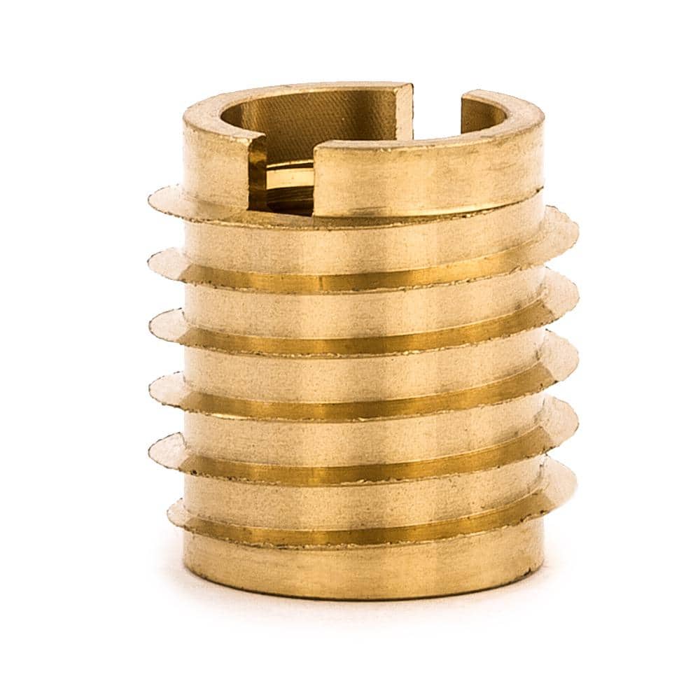 EZ LOK Threaded Insert for Hard Wood, Brass, 5/16 in.24 TPI Internal