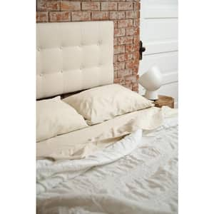 Cream Brushed Hypoallergenic Microfiber Full 4-Piece Sheet Set 75 in. x 53 in.