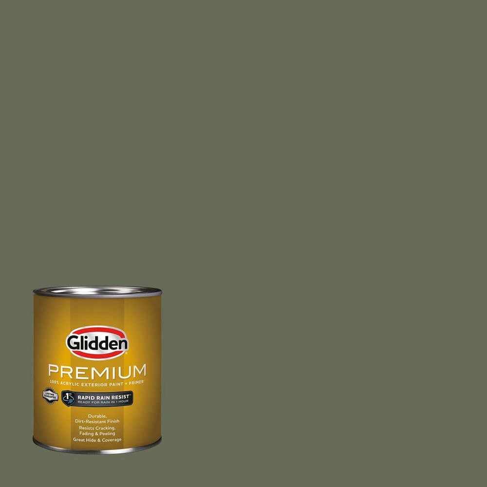 Glidden Premium 1 qt. PPG1126-7 All About Olive Flat Exterior