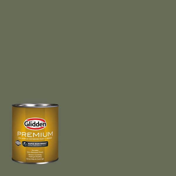 Glidden Premium 1 qt. PPG1126-7 All About Olive Flat Exterior