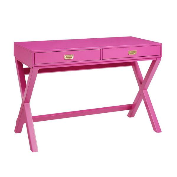 pink and silver desk