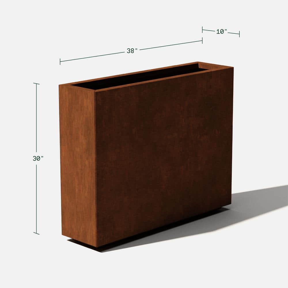 Rustic Corten Steel Tall Rectangular Planter
