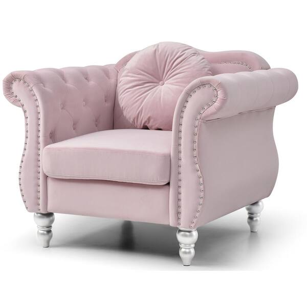 pink chesterfield arm chair