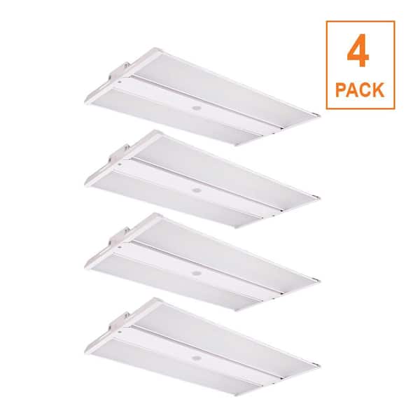 4-Pack 2 ft. 400-Watt Equivalent Thin Profile LED Dimmable White High Bay Light 4000K 5000K 31,500LM Workshop Garage