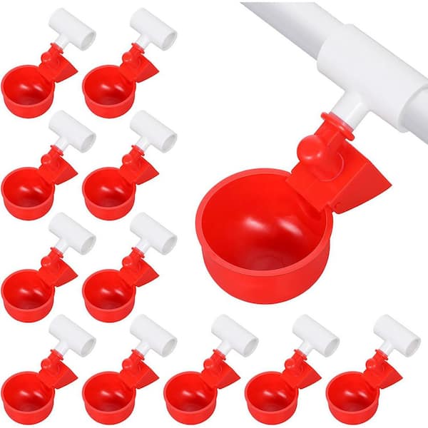 12Pack Automatic Chicken Watering Cups 12.99in Height 9.06in Width 3.35in Depth Polypropylene ABS Poultry Supplies