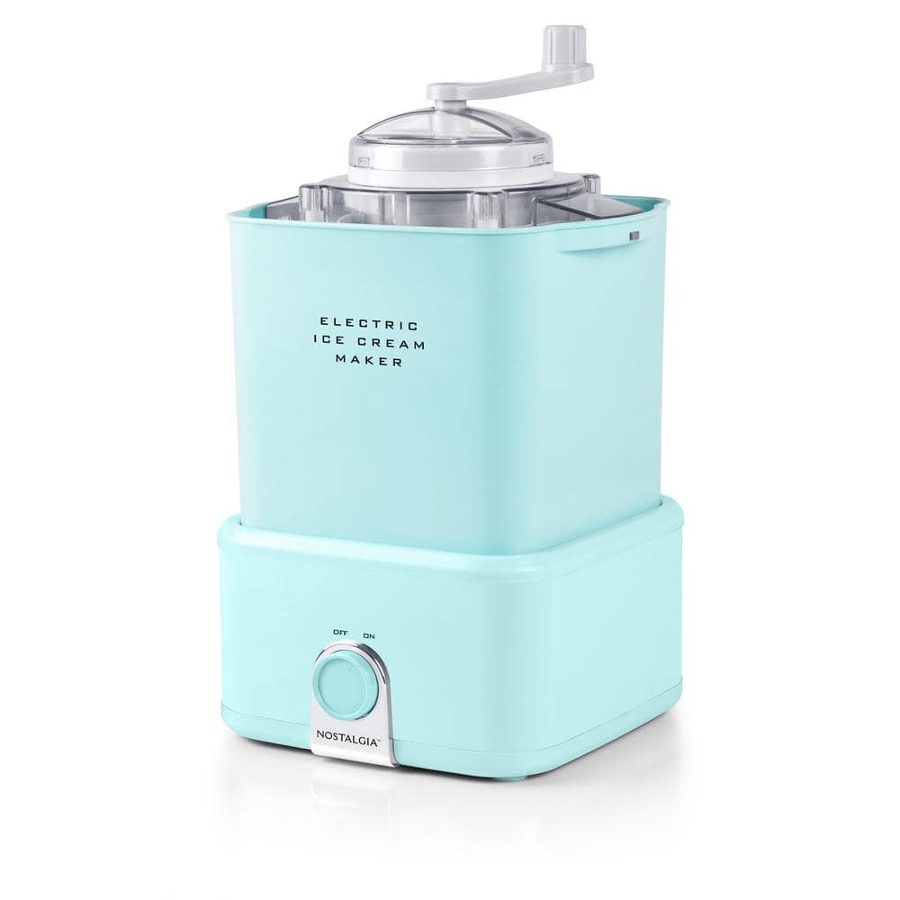 Nostalgia 2 Qt. Aqua Ice Cream Maker with Candy Crusher