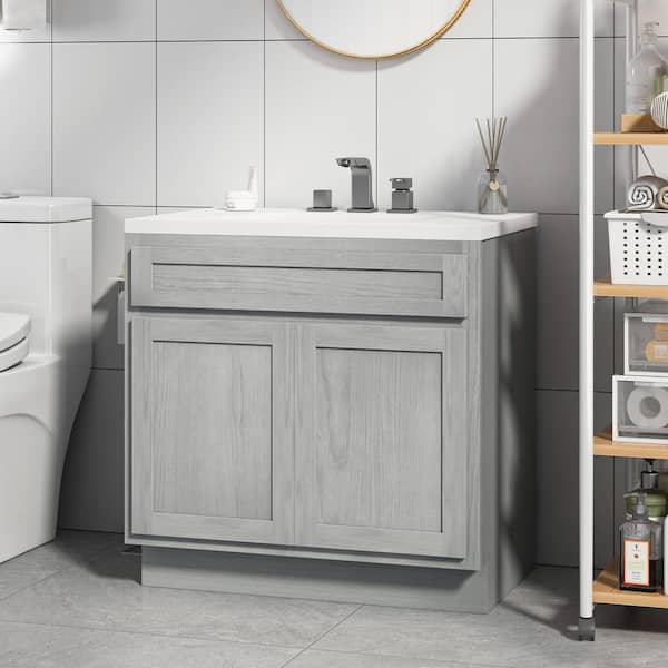 Vanity Art 30 in. W x 21 in. D x 32.5 in. H 2-Doors Bath Vanity Cabinet without Top in Silver