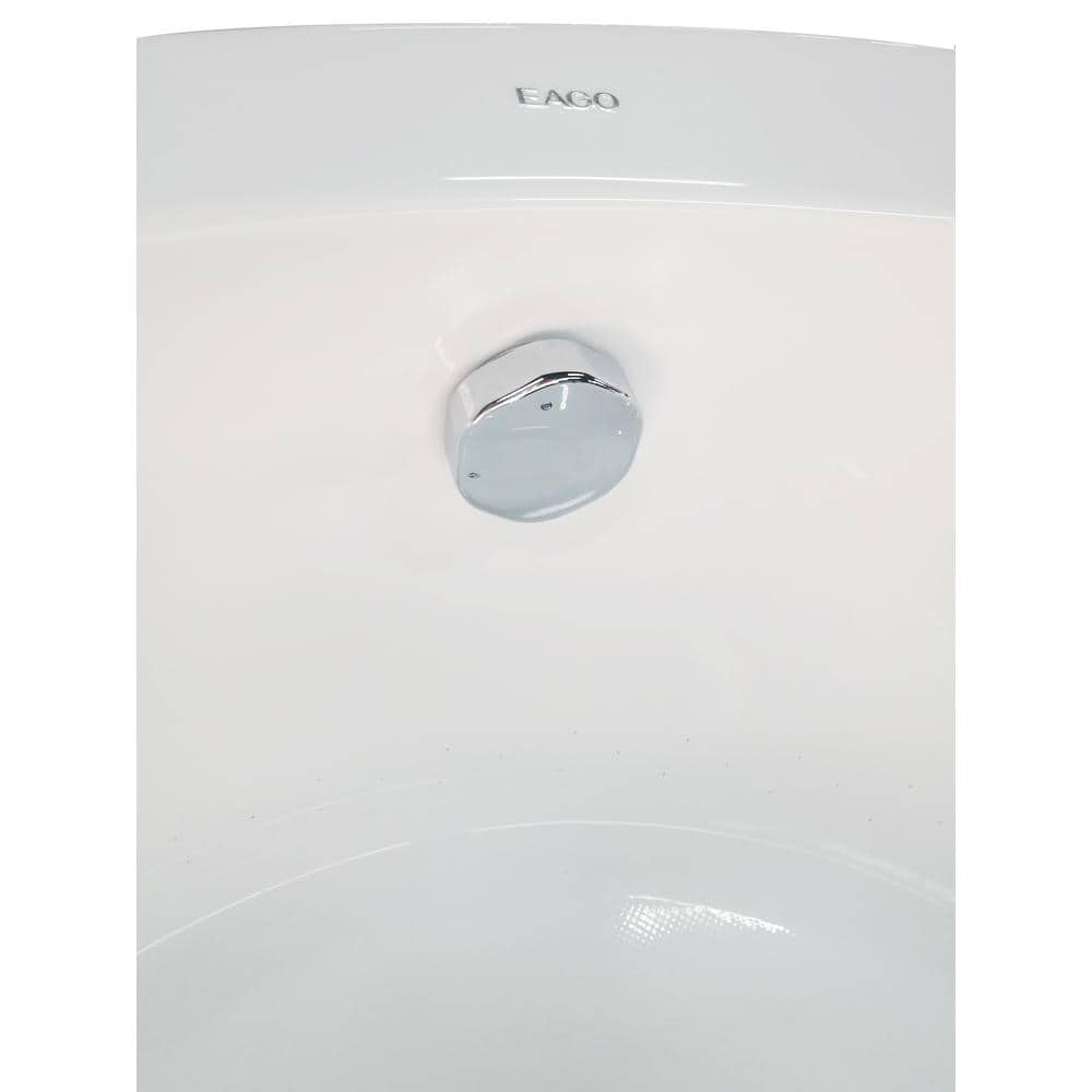 66'' Round White Acrylic Freestanding Air Bubble Bathtub