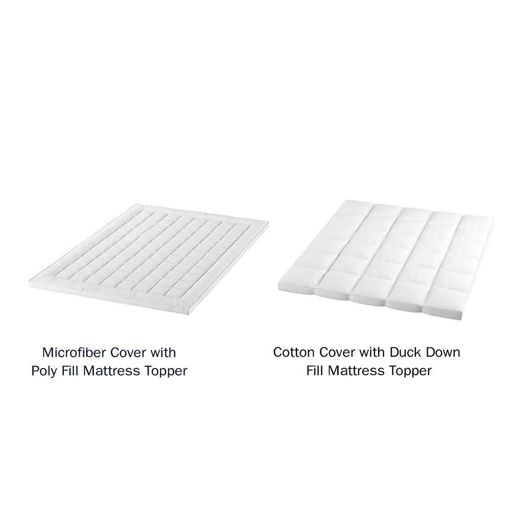 Twin Size White Down Alternative Mattress Topper with Microfiber Cover