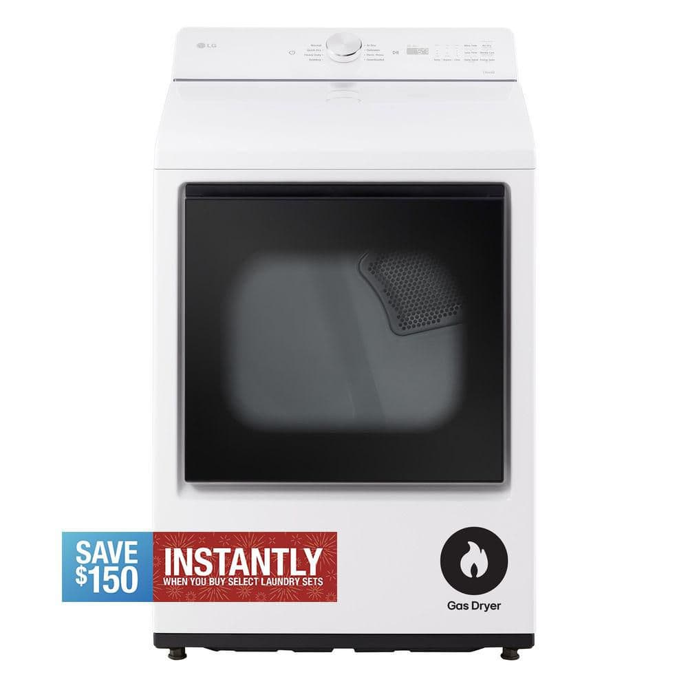 7.3 cu. ft. Gas Dryer with Wi-Fi, Easy Load, AI Sensor Dry in Alpine White