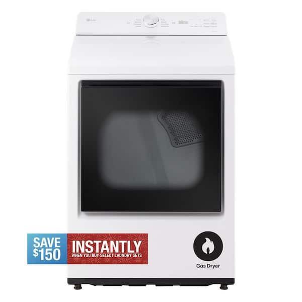 7.3 cu. ft. Gas Dryer with Wi-Fi, Easy Load, AI Sensor Dry in Alpine White