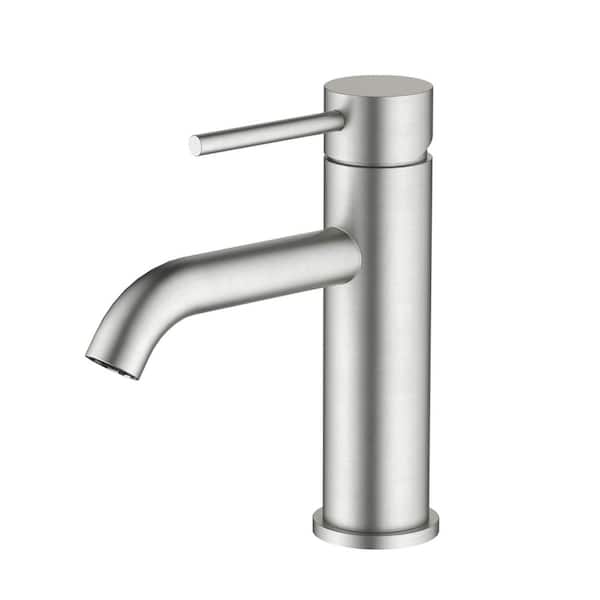 KIBI Single Hole Lever Handle 16.5 in. Single Handle Pull Down Kitchen Faucet in Brushed Nickel