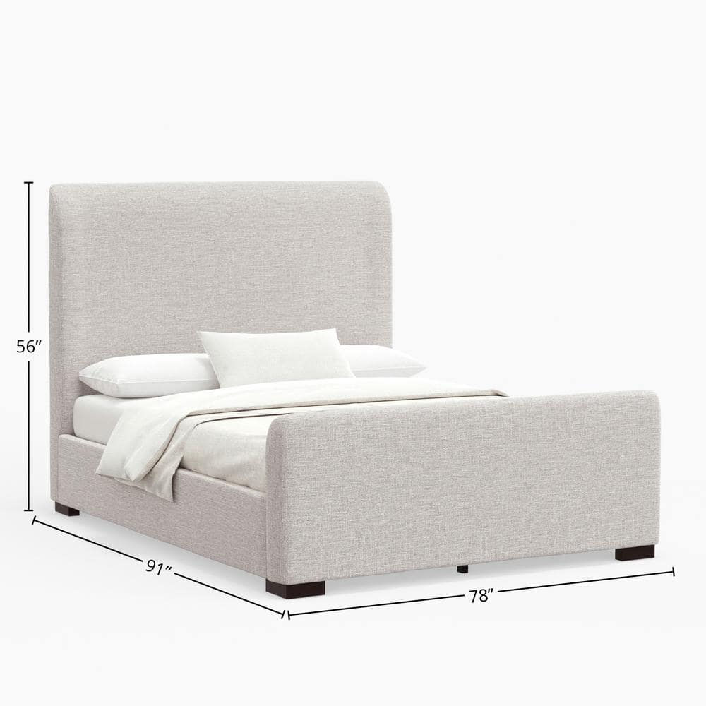Adele Beige Wood Frame Platform Bed