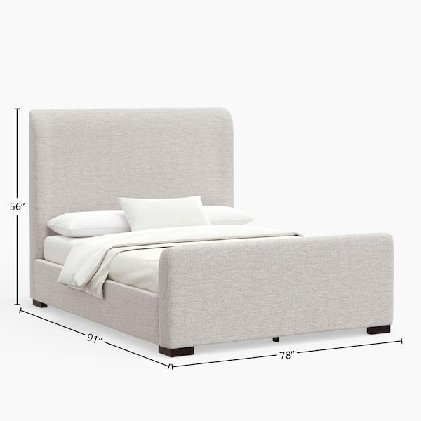 Alpine Furniture Adele Beige Wood Frame Platform Bed