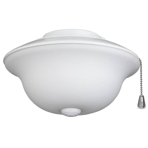 Broan-NuTone Frosted White Glass Traditional Bowl Ceiling Fan Light Kit with White Trim
