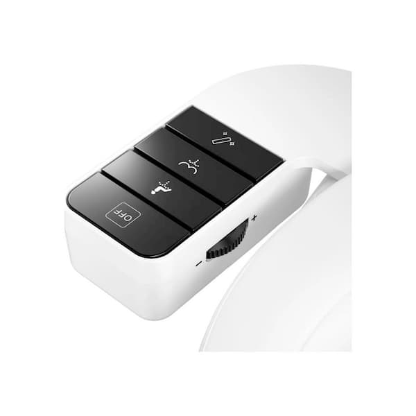 Retractable Dual Nozzle Bidet Part Attachment in Black with Self-Cleaning and Pressure Control for Toilets