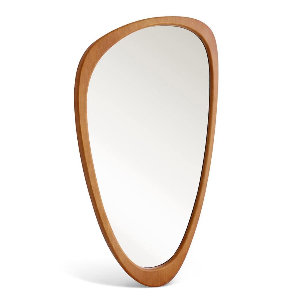 Magnifique Pine Wooden Frame Asymmetrical Wall Mirror 30.5" x 19"