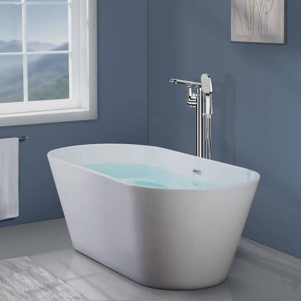 Satico Chrome 1-Handle Freestanding Tub Faucet with Handheld Shower Head