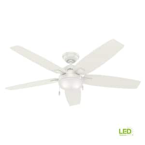 Antero 54 in. LED Indoor Fresh White Ceiling Fan with Light