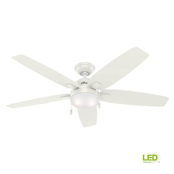 Hunter Antero 54 in. LED Indoor Fresh White Ceiling Fan with Light