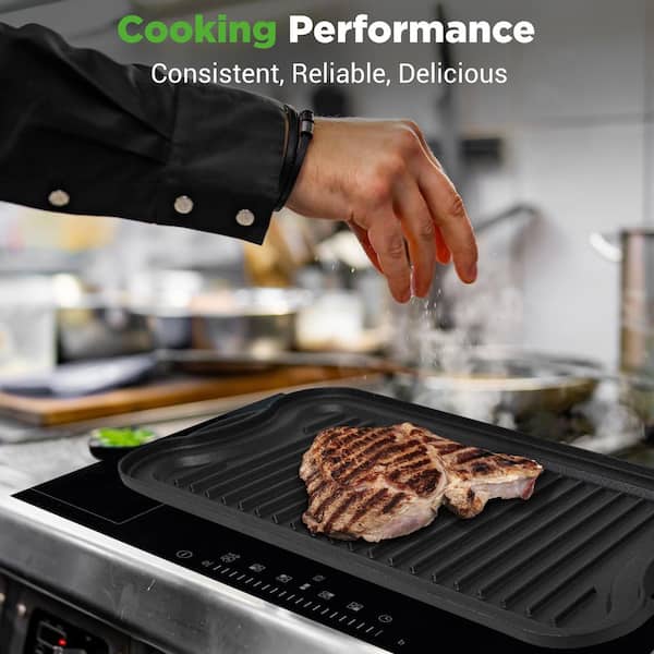 NutriChef NutriChef Reversible Cast Iron Griddle 480°F Heat Safe