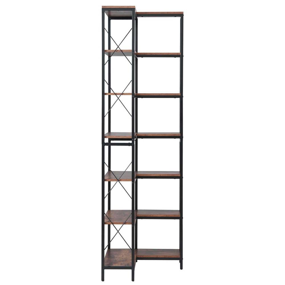 79 in. Tall 7-Tier Corner Bookshelf, Industrial L-Shaped Bookcase with Metal Frame & Wooden Shelves for Bedroom Office price history on PriceWatchPro