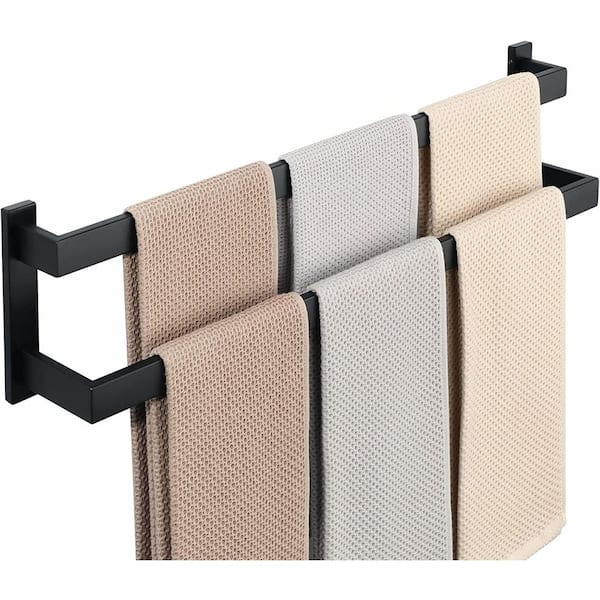 Dyiom Towel Rack Towel Rack for Bathroom Toilet, Wall Mounted Stainless Steel Towel Rack 2-Tiers