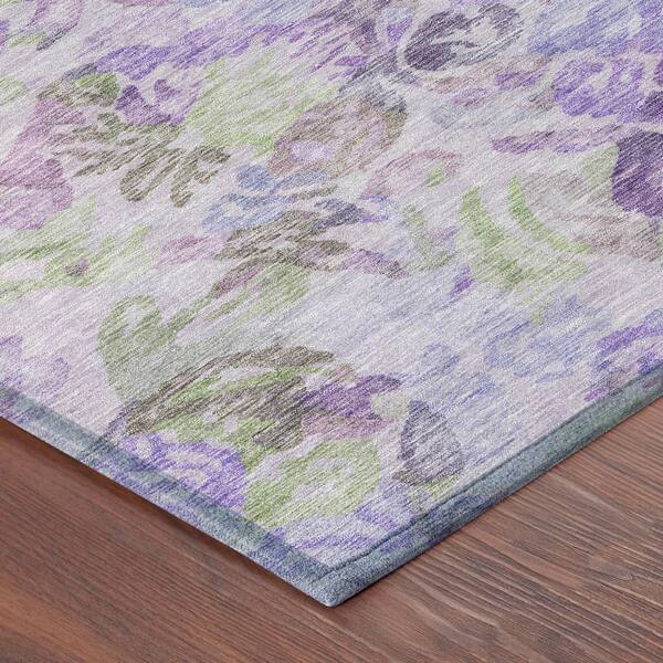 Chantille Machine Washable Indoor/Outdoor Abstract ACN2723 Plum 9 ft. x 12 ft. Area Rug