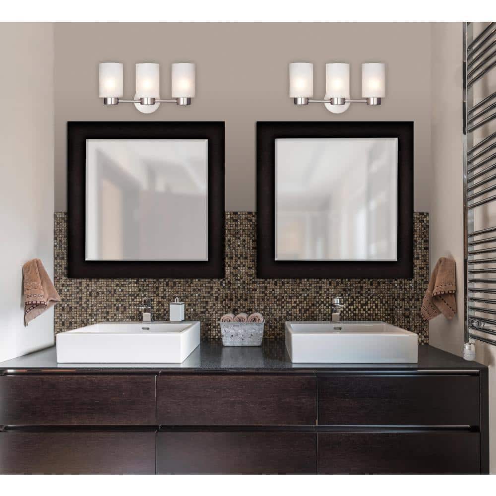 Elegant Brushed Nickel 3-Light Wall Sconce with Frosted Seeded Glass