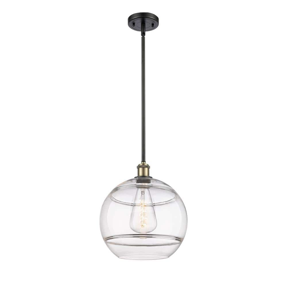 Rochester 100-Watt 1-Light Black Antique Brass Standard Mini Pendant Light with Clear Glass Shade, No Bulbs Included price history on PriceWatchPro