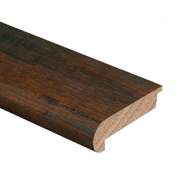 Zamma HS Strand Woven Bamboo Dark Mahogany 1/2 in. Thick x 2-3/4 in. Wide x 94 in. Length Hardwood Stair Nose Molding Flush