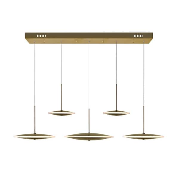 CWI Lighting Ovni LED Island/Pool Table Chandelier With Brass Finish