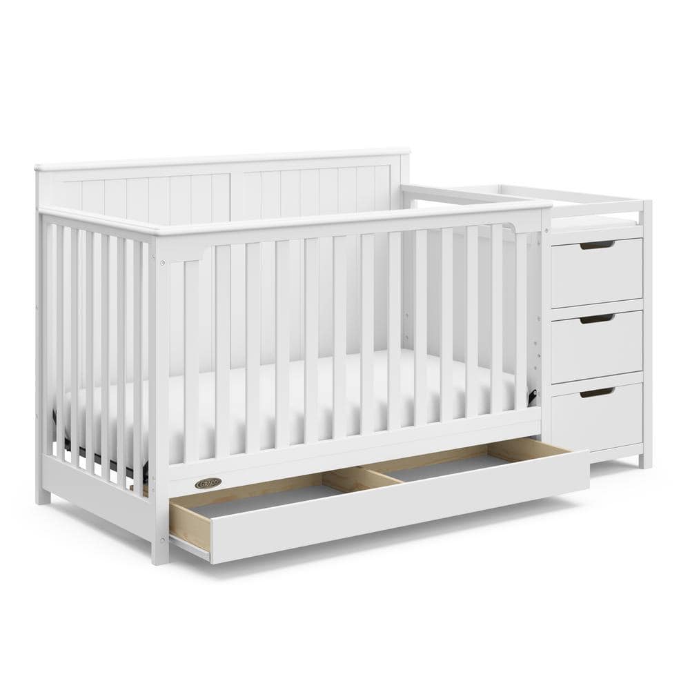Graco Hadley White 4-in-1 Convertible Crib and Changer with Drawer -  04586-701