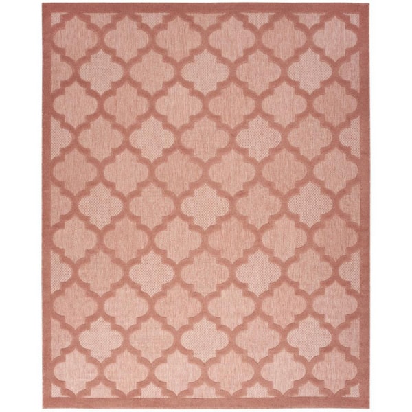 Orange 8 ft. x 10 ft. Woven Abstract Polyester Rectangle Indoor/Outdoor Area Rug