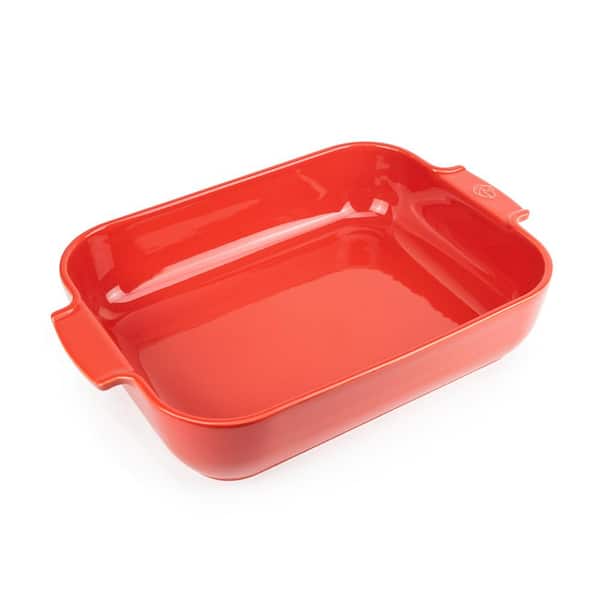 Peugeot Appolia Rectangular Ceramic Baking Dish, 40 cm - 16 in., Red