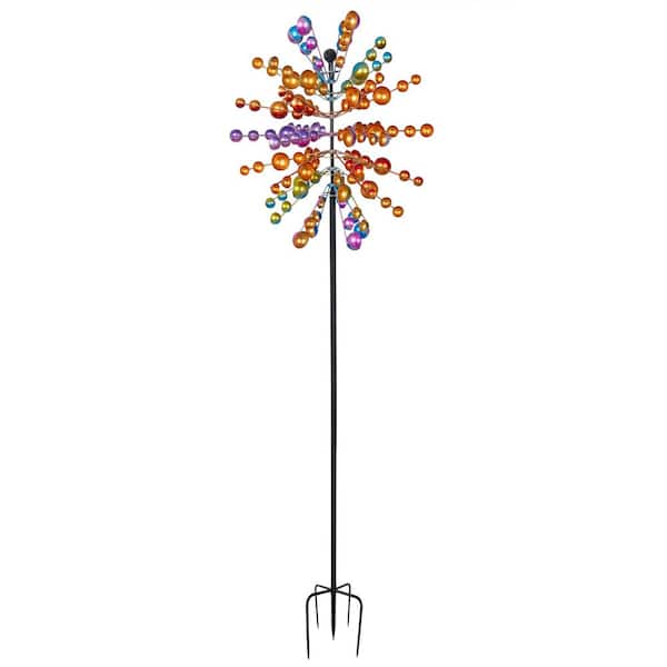 Alpine Corporation 84 in. Tall Cosmic Array Wind Spinner Stake, Multicolor
