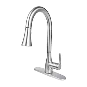 Classic Series Single-Handle Standard Kitchen Faucet in Brushed Nickel