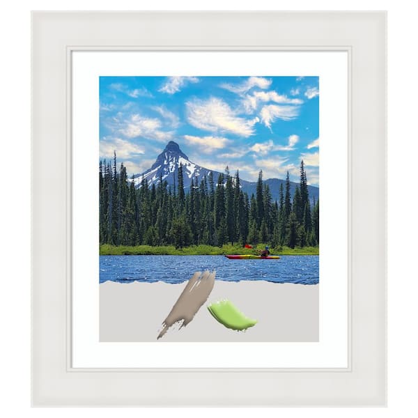 Amanti Art Textured White Picture Frame Opening Size 20 x 24 in. Matted To 16 x 20 in.