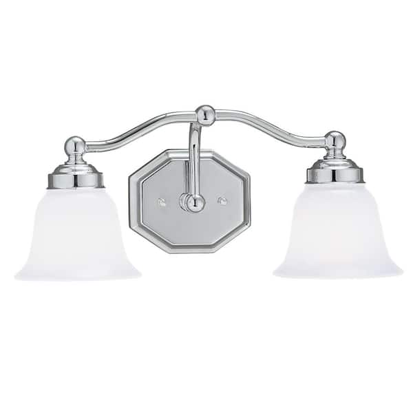 NORWELL Trevi 2-Light Chrome with Opal Glass Shade Wall Sconce 8319-CH ...