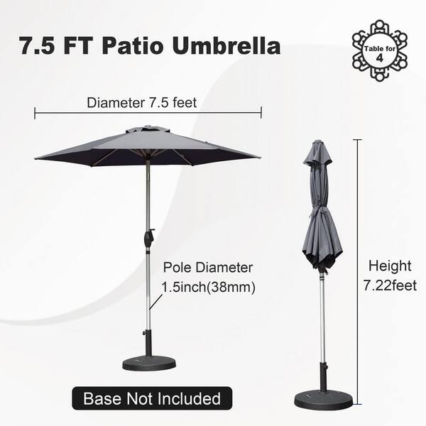 four feet patio umbrella PURPLE LEAF Large Rectangular Porch Outside Cantilever Yard Umbrella Four Seasons Courtyard 11.5 charcoal gray offset umbrella features aluminum pole octagonal shaped canopy 8 steel ribs and 6 oz polyester canopy Quadruplo European Quadruple Offset Patio