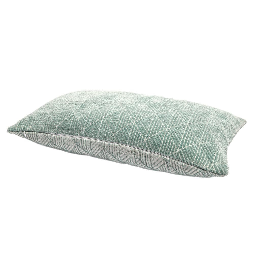 Freshmint Logan 24" x 14" Blue Surf Geometric Chenille Pillow